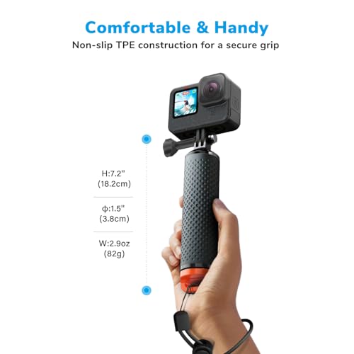 Floating Handle Grip Floaty Stick Waterproof Handler Accessory Compatible with GoPro Hero 13, 12, 11, 10, 9, 8, 7, 6, 5, 4, Session, 3+, 3, Hero(2018), Max, DJI Osmo Action Cameras (Orange) - Image 4
