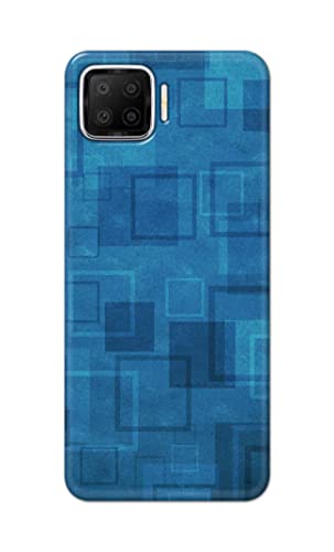 Image of Printed Hard Back Cover Case for Oppo F17 Back Cover (Plain Azure Blue) -1302