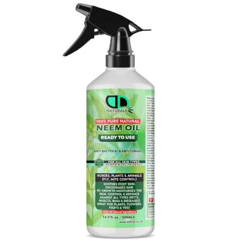DD Teck Organic Neem Oil A Natural Garden Bug Spray for Plants & Horses - Insect Repellent & Bug Repellent for House Skin Care Hair Growht 500ML TRIGER Spray