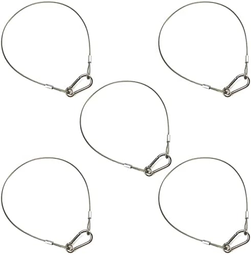 Lsqurel 5 Pack Stage Light Safety Cable Stainless Steel Security Wire for Lighting, Luggage, Garage Goor, Camera