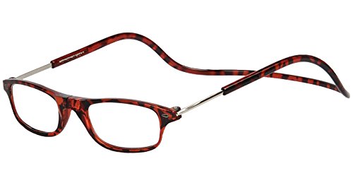 TBOC Lunettes de Lecture – Dioptrie +3.50 Monture Marron Écaille Femme Homme Unisexe Aimant Fermeture Ordinateur Travail Pliables Régables Magnetiques
