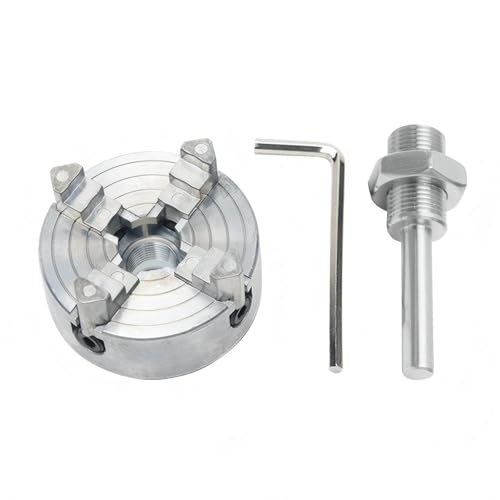 Risegun Backenfutter, 4-Backen Spannfutter Set Selbstzentrierendes Vierbackenfutter Zinklegierung Mini Drehmaschine Spannfutter Hand Elektrische Bohrmaschine Pleuel Elektrowerkzeug