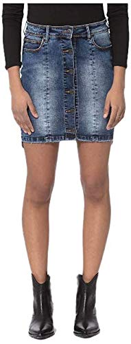 Lola Jeans Women's Liel Skirt, Medium Blue Distressed, 26