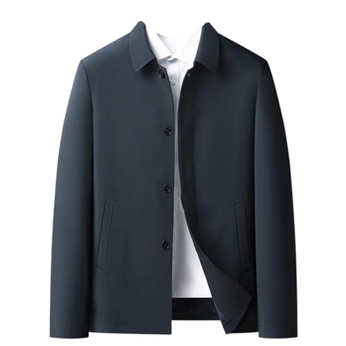Men's Jacket Middle-aged Elderly Coats Spring Autumn Loose Thin Turn-down Collar Casual Business Top2