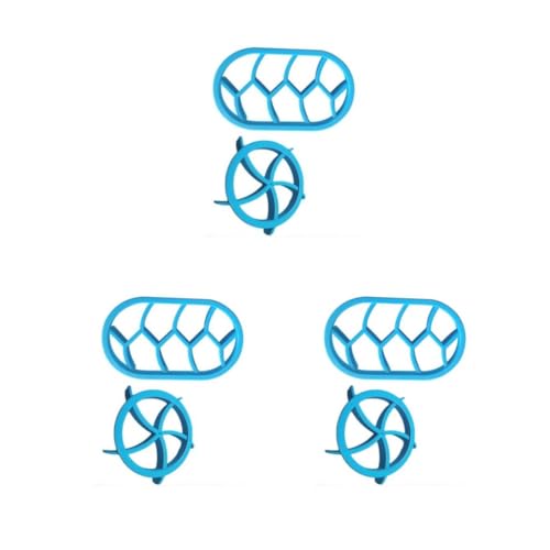 Juego de 3 moldes de prensa manual de masa para pan, postres, manualidades, utensilios para hornear, cocina, restaurante, color azul