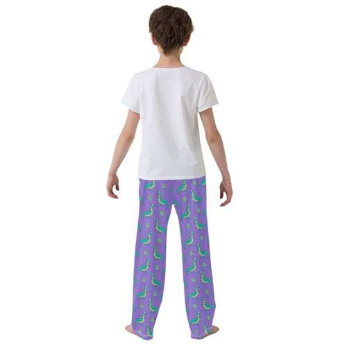 ZZXXB Dinosaur Egg Boys Long Pants Soft Trousers Elastic Waist Kids Lounge Bottoms with Pockets S-XL3