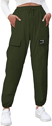 SANGTREE Girl's Cargo Jogger Pants,Lightweight Quick Dry Water Resistant Outdoor Lounge Hiking Joggers with Pockets,Quick Dry-Army Green,6-7 Years Toddler=Tag 130