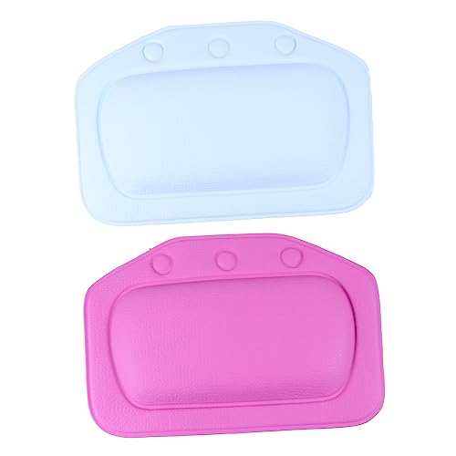 Ipetboom 2pcs Bath Tub Pillow Headrest Full Body Inflatable Spa Bath Pillow Suction Cup for Neck Support Random Color