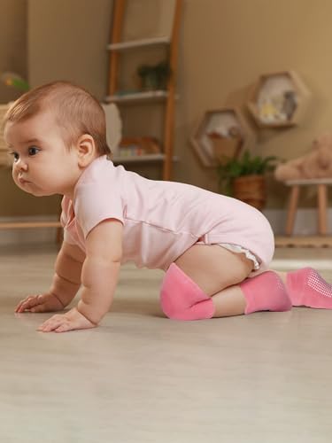 10 Pairs Baby Crawling Anti Slip Knee Pads and Anti Slip Baby Socks Set Unisex Toddler Knee Protectors Non Slip Ankle Socks4