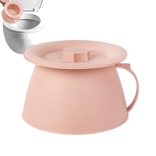 ポータブルトイレ - フタと取っ手付きの1.5L容量の携帯用トイレ,チャンバーバケット 男性 女性 ユース 家族 友人 ティーンズ 夫 妻 息子 娘 男の子向け