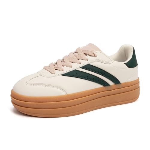 Platform Fashion Sneakers Women's Low-Top Classic Chunky Casual Lace-up Walking Shoes for Lady