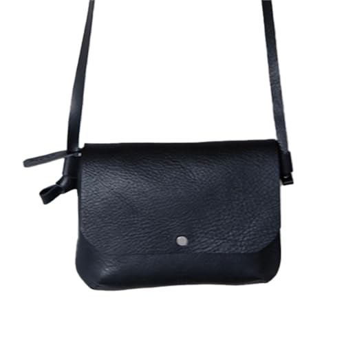 お散歩ポーチ ミニ [ブラック] 本革 イタリアンレザー/ショルダーバッグ 軽量 牛革 背面ポケット付き