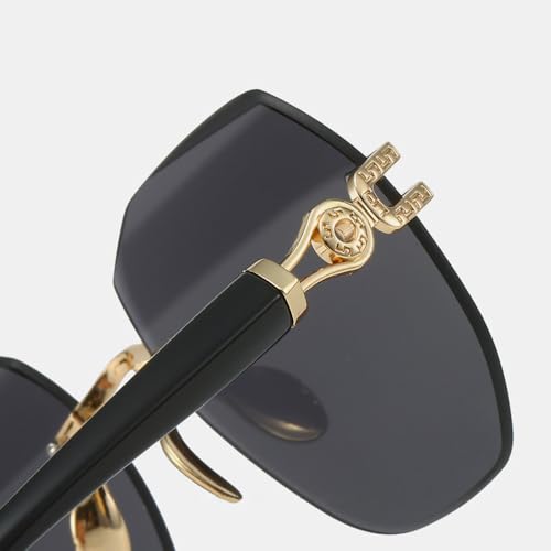 Women's Frameless Sunglasses Personalized Oval Large Frame Fashion Metal Glasses Trend Street Shoot Versatile4