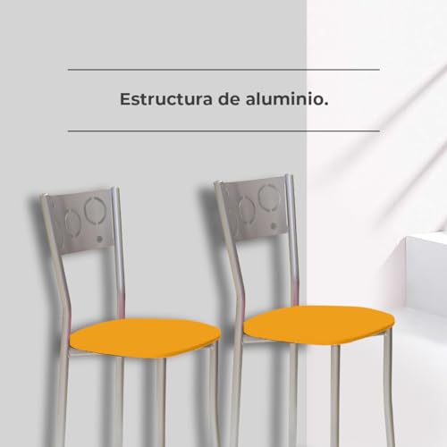 ASTIMESA SCPRNA Dos sillas de Cocina, Metal, Naranja, Altura de Asiento 45 cms - imagen 4