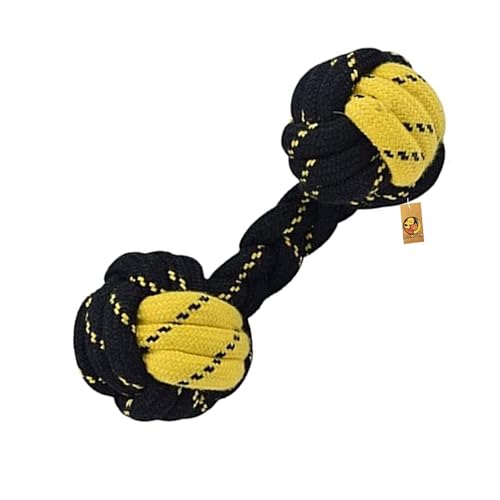 Image of Foodie Puppies Durable Cotton Rope Chew Toy for Dogs (Dumbbell Rope) | Chewing, Fetching, Playing, Teething & Training for Small to Medium Dogs & Puppies (Color May Vary)