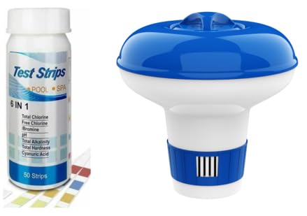 1kg Relax Spa 20g Multifunction Chlorine Tablets by Deep Blue (Full Kit: Tablets, floating dispenser and test strips)