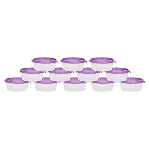 Image of Cutting EDGE Nesterware 500ml Stackable Food Container (Set of 12, Purple) | BPA-free plastic, stackable design, leak-proof, kitchen storage, pantry, fridge, meal prep, reusable, travel use