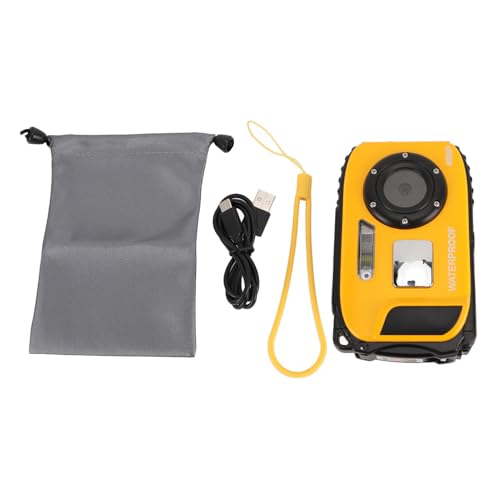 Telecamera subacquea 1080p da 48 MP Anti shake 5 m La fotocamera a prova di acqua con schermata a colori da a 32G schede di memoria Autofocus 630MAH 2.4 pollici giallo