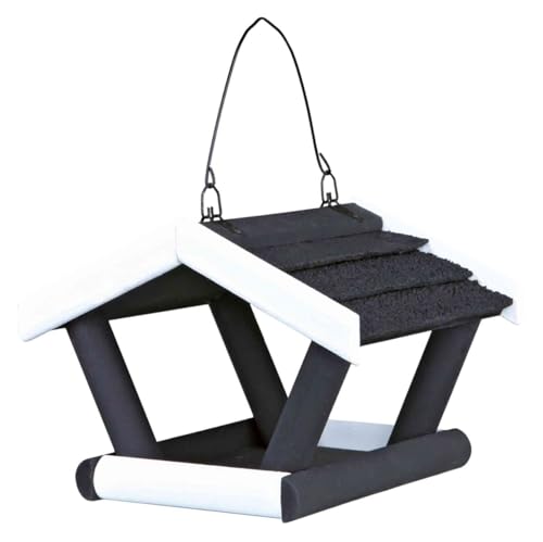 Trixie 55803 natura Futterhaus zum Hängen, 17 × 19 × 14 cm, schwarz/weiß