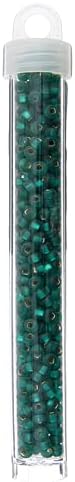 John Bead Czech Glass Seed Beads 6/0 Silver Lined Teal Green Matt 22Grams Beads for DIY Arts Crafts Jewelry Bracelets Necklaces Earrings Making