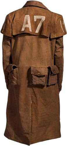 Peak-Fashions New Mens Vegas A7 Veteran Ranger Classic Armor Coat - Cosplay Leather Trench Coat