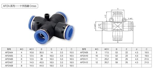 Conector rápido neumático de 6mm para proyectos de bricolaje y carpintería PZA 3
