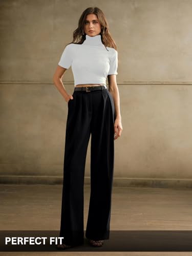 Image of GRECIILOOKS Trousers for Woman | Womens High Rise High Waist Flared Korean Style | Formal Pant for Women Office Wear| Track Pants for Womans Elegant for College & Events (Available in Plus Size)