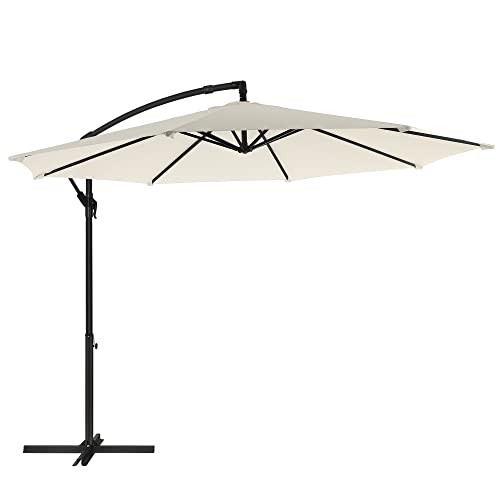 SONGMICS Sombrilla Terraza Exterior, Sombrilla Playa Descentralizada con Base, Parasol Terraza Ø 3 m, Parasol con...