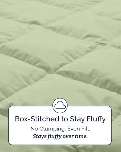 Image of Twin Size, Emerald /Light Sage Green Alternative Down Comforter - Warm & Breathable Hotel Quality Bedding for Men, Women, Kids & Teens - All Season Oversized Cooling Microfiber Duvet Insert Comforter