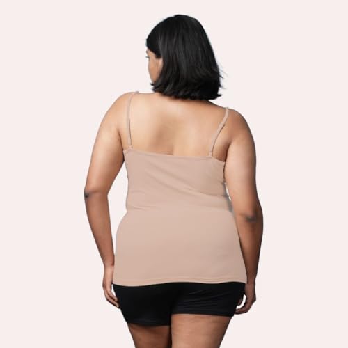 Image of Adira | Plus Size Camisole for Women | Plus Size Camisole | Soft Adjustable Shoulder Elastic | Layering Under Sheer Tops, Shirts & T-Shirts | Offers Full Coverage | Pack of 1