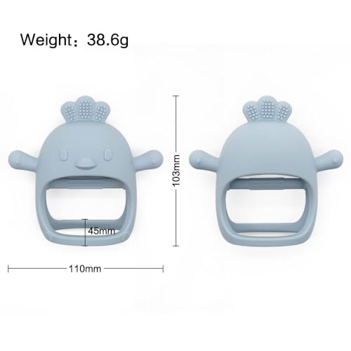 Image of Baby Teething Toy for 0-6 6-12 Months, Food Grade Silicone Teething Mitten, Anti Dropping Wrist Hand Teethers Baby Chew Toys for Sucking Needs, BPA Free Pack of 1 (Blue)