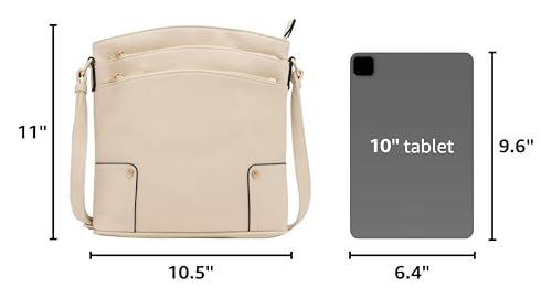Image of ALYSSA Triple Zip Pocket Large Crossbody Bag