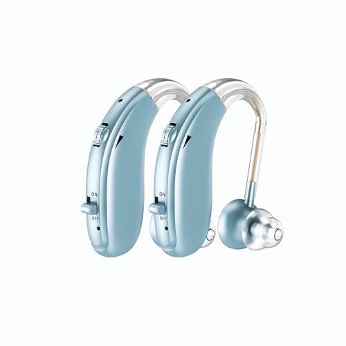 Image of Fastwell F27-2 Unit For Both Ear Rechargeable Hearing Aids for Adults with Hearing Loss, Mild To Moderate, Noise Reduction Ear Machine, (Azure-Pair) 1-Year Warranty