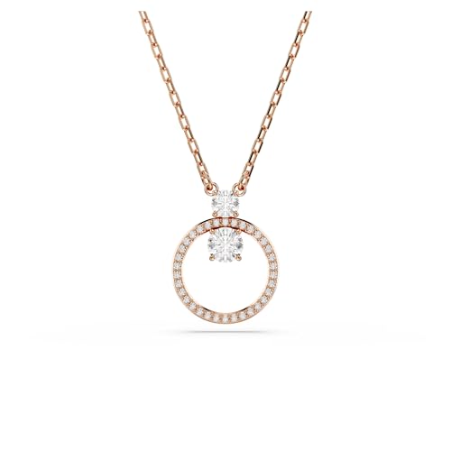 Swarovski Constella Ciondolo, Cerchio, Cristalli Bianchi Taglio Rotondo In Una Montatura Placcata Oro Rosa, One Size, Cristallo, Placcato Oro Rosa, Zi