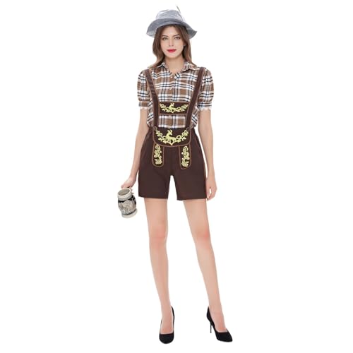Conjunto de disfraz de cosplay, elegante atuendo festivo para celebraciones especiales, eventos elegantes con ajuste cómodo (marrón, XL)