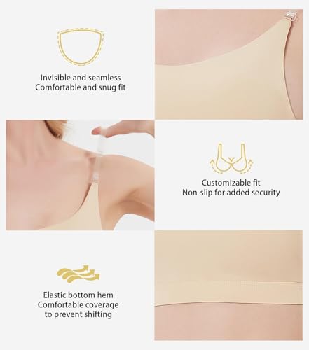 Girls Dance Bra Clear Straps Teens Strapless Bra For Ballet Competitions Cheerleading With Replacement Straps2