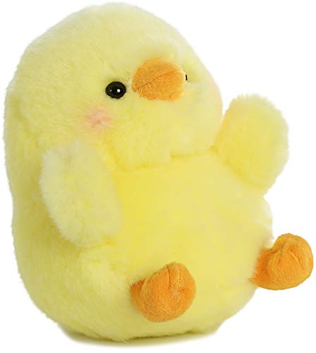 Aurora® Round Rolly Pet™ Chickadee Chick™ Stuffed Animal - Adorable Companions - On-The-Go Fun - Yellow 5 Inches #TOP2