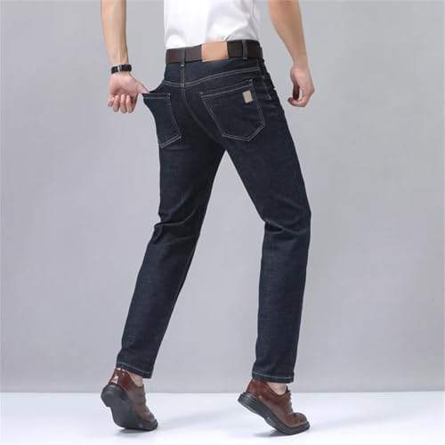 Men's Fashion Straight Jeans Stretch Slim Fit Comfortable Business Denim Trousers4