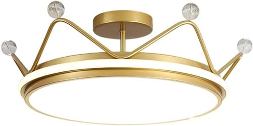 Lustre LED doré rond anti-éblouissement plafonnier créatif réglable pour enfants