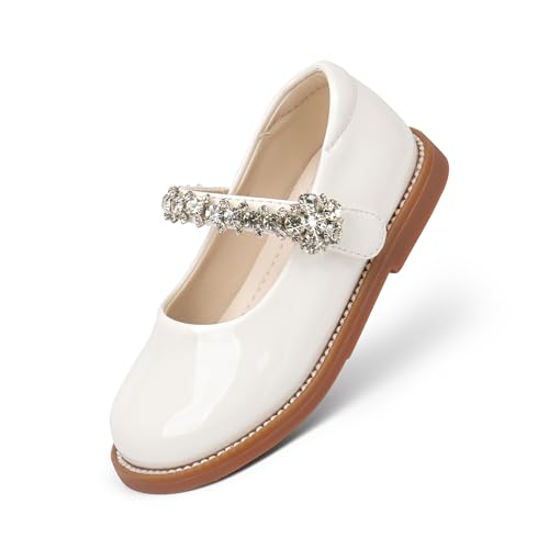 Image of PHIRAMIN Toddler Flower Girl Dress Shoes - Little Girl Mary Janes Flats Wedding