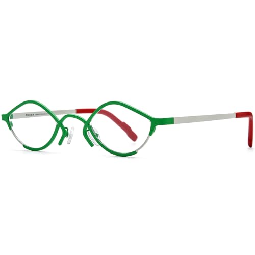 Image of FONEX Colorful Pure Titanium Glasses Frame Women Retro Round Eyeglasses