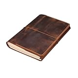 Handmade Full Grain Leather Journal Cover B5 (7 x 10 inch) Refillable Notebook Cover with Elastic Closure, Card Slots and Pen Loop, Leather Planner Case with Inserts for Writing,T01-LJB5C