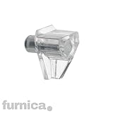 soporte barra armario aki Acabado: Níquel. FURNICA Soportes de estantería con varilla de acero (Plastique Transparent - 100pzas)