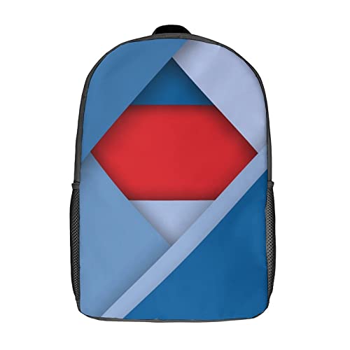 Sac à dos d'école 17 pouces unisexe imprimé 3D multicolore