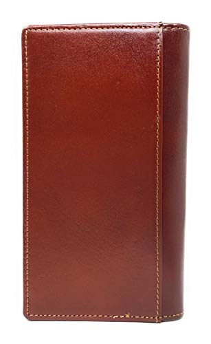 Western Tooled Genuine Leather Cowhide Cow fur Praying Cowboy Men's Long Bifold Wallet in 3 colors (Brown)3
