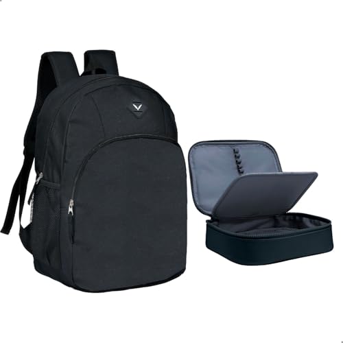 Kit Mochila Escolar Juvenil + Estojo Box 100 Pens Estruturado Porta Lapis