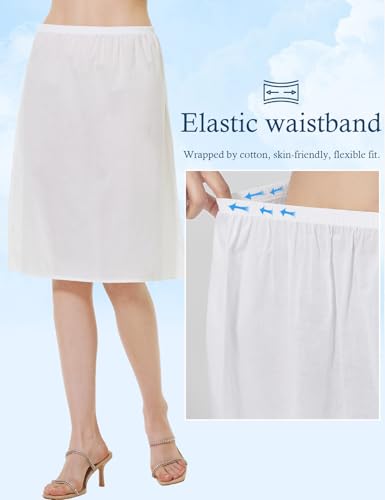 Image of BEAUTELICATE Womens Half Slip 100% Cotton Vintage Underskirt in 3 Lengths