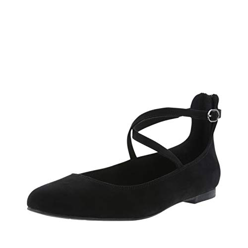 Christian Siriano for Payless Black Suede Women's Annalise Dress Flat 5 Regular