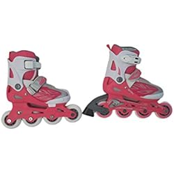 Patines Action Patines en Línea Unisex Action, Patines Deportivos, Patines para Velocidad - Color Rosa y Blanco (36-39)