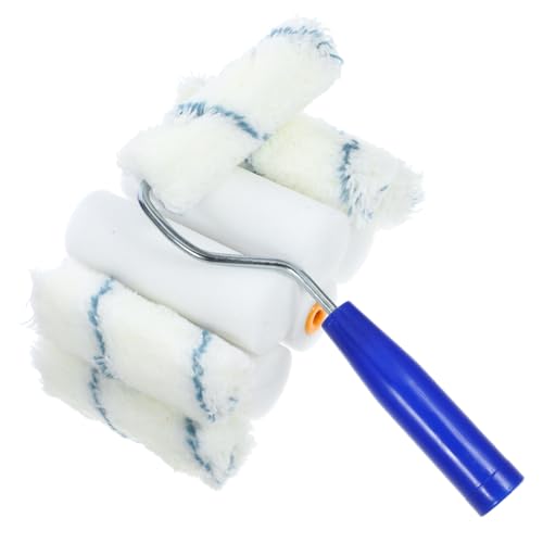 Yardenfun 手動工具ローラーブラシ 密スポンジ 棉線ヘッド付き 省力設計で耐久性 壁面塗装用コーナー対応ペイントローラー